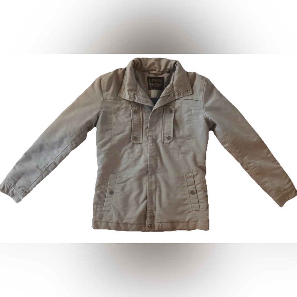 Levi’s Gray Canvas Insulated Jacket Utility Workwear Men’s Size M EUC Zip Up